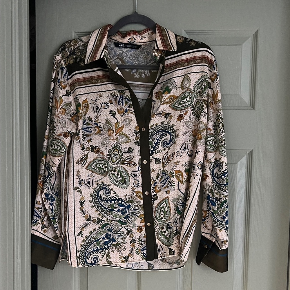 Zara Multicolor Paisley Print Top